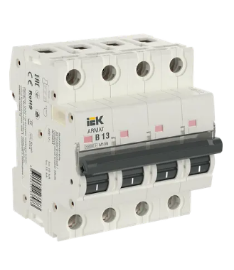 Фотография товара 'IEK ARMAT Автоматический выключатель M10N 4P B 13А AR-M10N-4-B013'
