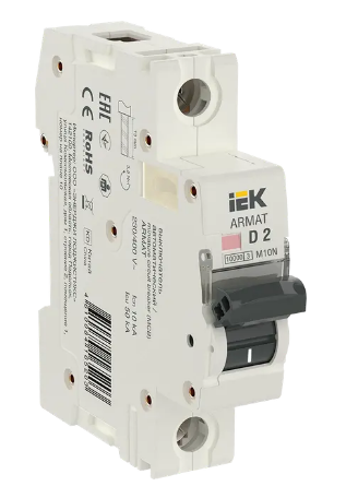 Фотография товара 'IEK ARMAT Автоматический выключатель M10N 1P D 2А AR-M10N-1-D002'