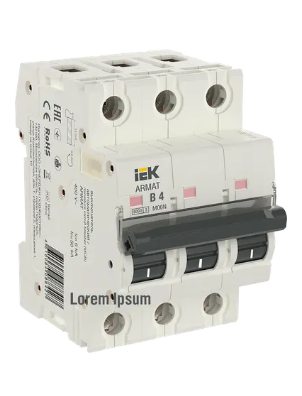 Фотография товара 'IEK ARMAT Автоматический выключатель M06N 3P B 4А, AR-M06N-3-B004'