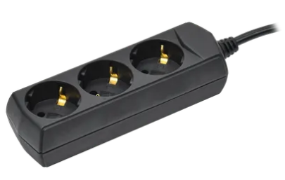 Фотография товара 'IEK Удлинитель У03 3 места с заземлением 5м 3х1мм2 10А 250В черный WYP10-10-03-05-Z-K02-G'