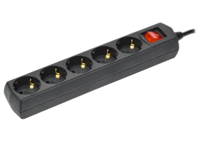 Фотография товара 'IEK Удлинитель У05В 5 мест с заземлением 5м 3х1мм2 10А 250В черный WYP10-10-05-05-ZK-K02-G'