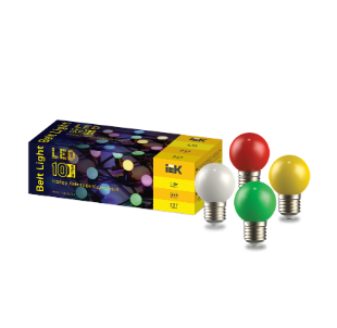 Фотография товара 'IEK LIGHTING Набор ламп светодиодных декоративных G45 шар 1Вт 230В MIX E27 10 шт LLE-G45-1-230-MIX-E27-10'