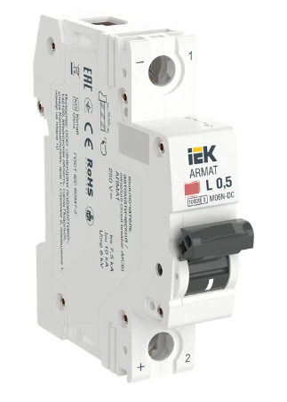 Фотография товара 'IEK ARMAT Автоматический выключатель M06N-DC 1P L 0,5А, AR-M06N-1-L0D5DC'