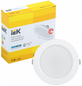 Фотография товара 'IEK Светильник LED ДВО 1612 9Вт 4000К IP20, LDVO0-1612-09-4000-K01'