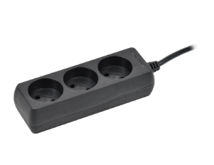 Фотография товара 'IEK Удлинитель У3 3 места без заземления 5м 2х0,75мм2 10А 250В черный WYP10-06-03-05-K02'