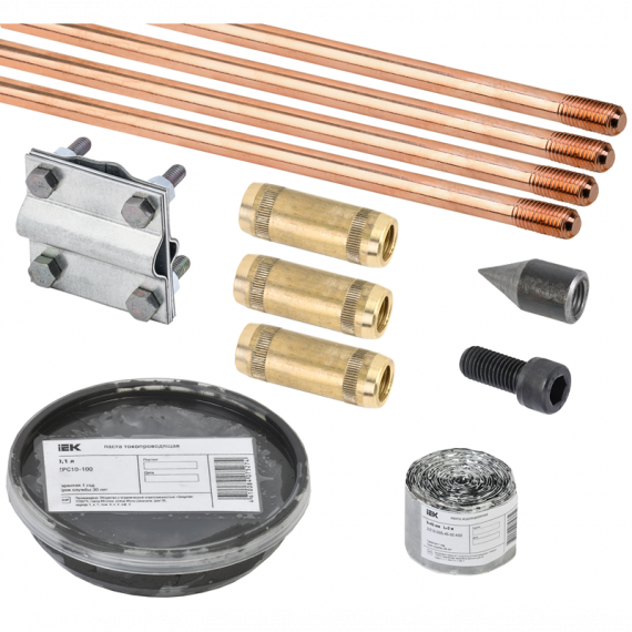 Фотография товара 'IEK ZKZ10-12-014-06 Комплект заземления 6/14 омедненная сталь'