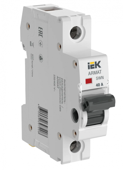 Фотография товара 'IEK ARMAT Выключатель-разъединитель SWN 1P 40А AR-SWN-1-040'