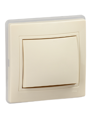 Фотография товара 'IEK KVARTA Выключатель 1-клавишный ВС10-1-0-ККм-44 10А IP44 кремовый KV-V10-10-44-K33'