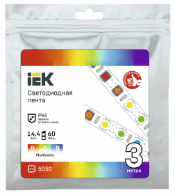 Фотография товара 'IEK Лента LED LSR-5050RGB60-14,4-IP65-12В, LSR2-3-060-65-3-03'