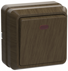 Фотография товара 'IEK Выключатель 1-клавишный для открытой установки с индикацией ВС20-1-1-ОД 10А ОКТАВА, EVO11-K04-10-DC'