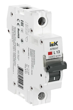 Фотография товара 'IEK ARMAT Автоматический выключатель M10N 1P L 13А AR-M10N-1-L013'