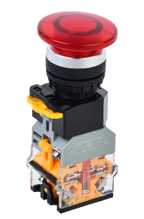 Фотография товара 'IEK Кнопка D8-11MD "Грибок" d=22мм 1з+1р с подсветкой красная BBG30-11MD-3-12-K04'