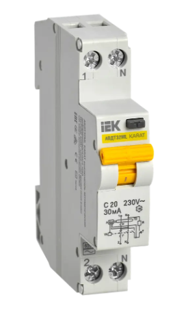 Фотография товара 'IEK Выключатель автоматический дифференциального тока АВДТ32МL C20 30мА KARAT, MVD12-1-020-C-030'