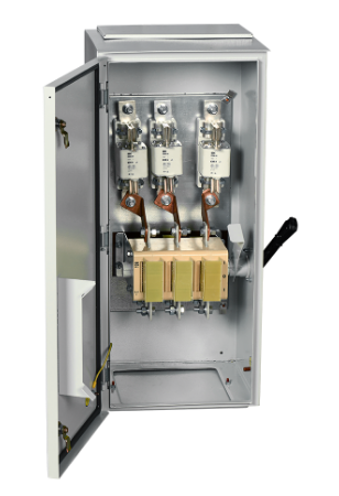 Фотография товара 'IEK Ящик с рубильником и предохранителями ЯРП-630А (на два направления) У1 IP54 YARP-630-2-54'