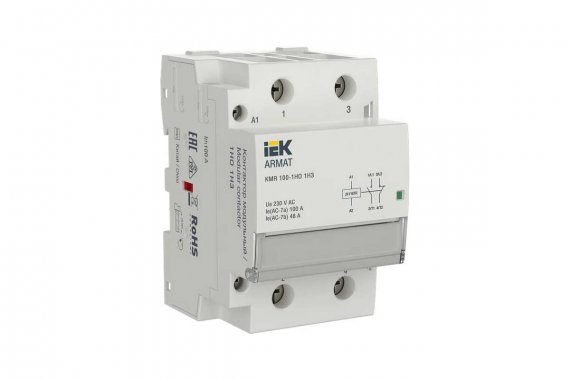 Фотография товара 'IEK AR-KMR20-100-11-024 ARMAT Контактор модульный KMR 100А 24В AC/DC 1НО 1НЗ'