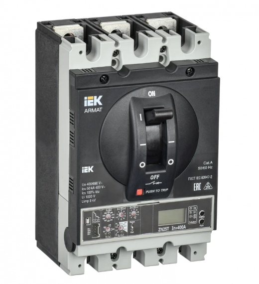 Фотография товара 'IEK ARMAT Автоматический выключатель в литом корпусе 3P типоразмер G 50кА 250А AR-MCCB-3G-050-0250A-ELPC'