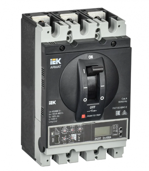 Фотография товара 'IEK ARMAT Автоматический выключатель в литом корпусе 3P типоразмер G 150кА 250А AR-MCCB-3G-150-0250A-ELPC'