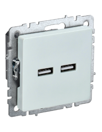 Фотография товара 'IEK BRITE Розетка USB A+A 5В 3,1А РЮ10-1-БрЖ жемчуг BR-U21-D31-K36'