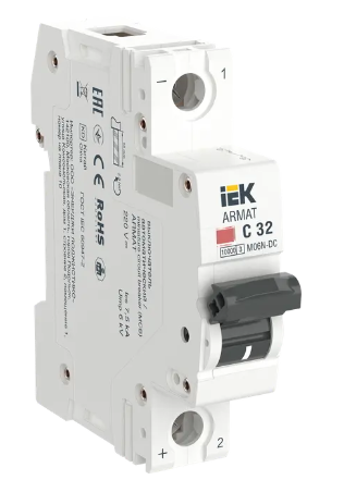 Фотография товара 'IEK ARMAT Автоматический выключатель M06N-DC 1P C 32А AR-M06N-1-C032DC'