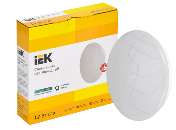 Фотография товара 'IEK Светильник светодиодный ДПБ 2011 12Вт IP20 4000К круг белый LDPB0-2011-12-4000-K01'