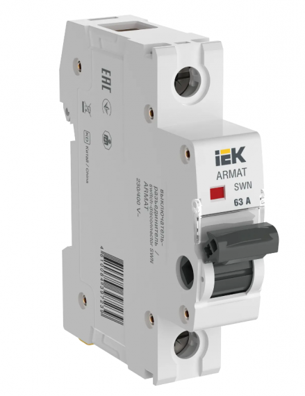 Фотография товара 'IEK ARMAT Выключатель-разъединитель SWN 1P 63А AR-SWN-1-063'