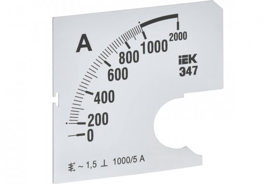 Фотография товара 'IEK IPA10D-SC-1000 Шкала смен. для амперметра Э47 1000/5А-1,5 72х72мм'