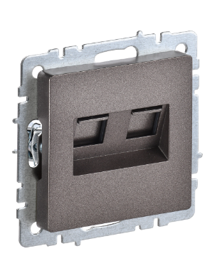 Фотография товара 'IEK BRITE Розетка двойная RJ11+RJ45 кат.5E РК/Т12-БрТБ темная бронза BR-KT20-O-1-K45'