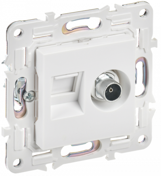 Фотография товара 'IEK SK-AK20-1-K01 SKANDY Роз. двойная TV+RJ45 кат.5E SK-A14W'