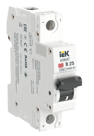 Фотография товара 'IEK ARMAT Автоматический выключатель M06N-DC 1P B 25А AR-M06N-1-B025DC'