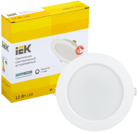 Фотография товара 'IEK Светильник LED ДВО 1613 12Вт 4000К IP20, LDVO0-1613-12-4000-K01'