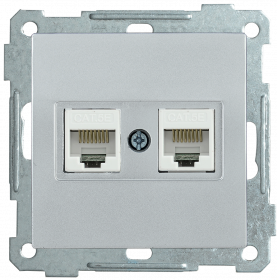 Фотография товара 'IEK Розетка 2-местная компьютерная РК10-2-Б RJ45 Cat5e BOLERO, EKB25-K23'