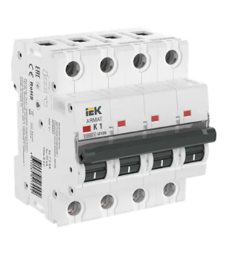 Фотография товара 'IEK ARMAT Автоматический выключатель M10N 4P K 1А AR-M10N-4-K001'