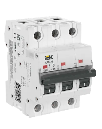 Фотография товара 'IEK ARMAT Автоматический выключатель M10N 3P Z 13А AR-M10N-3-Z013'