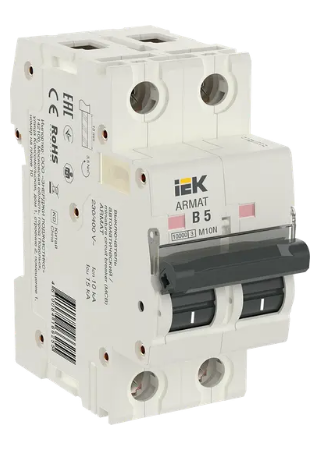 Фотография товара 'IEK ARMAT Автоматический выключатель M10N 2P B 5А AR-M10N-2-B005'