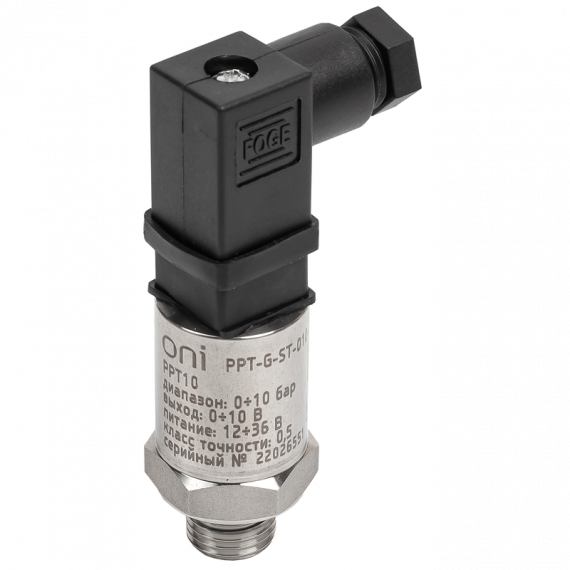 Фотография товара 'IEK PPT-G-ST-010-0-10-1-1 Преобр. давл. PPT10 0,5% 0-10Бар 0-10В G1/4 Mini 4-pin ONI'