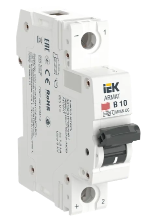 Фотография товара 'IEK ARMAT Автоматический выключатель M06N-DC 1P B 10А, AR-M06N-1-B010DC'