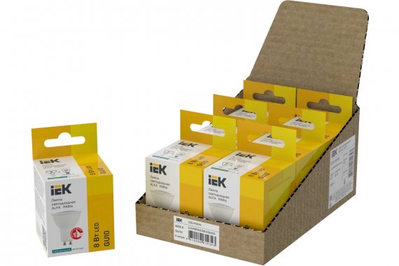 Фотография товара 'IEK LLA-PAR16-8-230-3-GU10-6 Лампа LED ALFA PAR16 софит 8Вт 230В 3000К GU10'