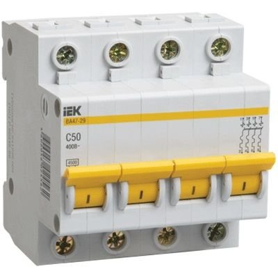 Фотография товара 'IEK Автомат выключатель ВА47-29 4Р 5А 4,5кА х-ка D MVA20-4-005-D'