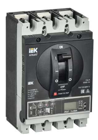 Фотография товара 'IEK ARMAT Автоматический выключатель в литом корпусе 3P типоразмер H 85кА 250А AR-MCCB-3H-085-0250A-ELPC'