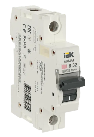 Фотография товара 'IEK ARMAT Автоматический выключатель M06N 1P B 32А AR-M06N-1-B032'