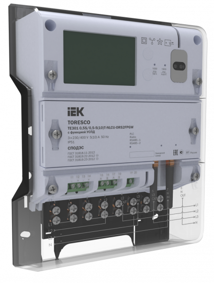 Фотография товара 'IEK TR-TE301-100-1-URS2FPGW TORESCO Счетчик ЭЭ TE301 1/1-5(100)-NRLCU-ORS2FPGW'