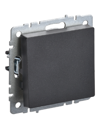 Фотография товара 'IEK BRITE Выключатель 1-клавишный проходной 10А ВС10-1-6-БрЧ черный BR-V12-0-10-K02'