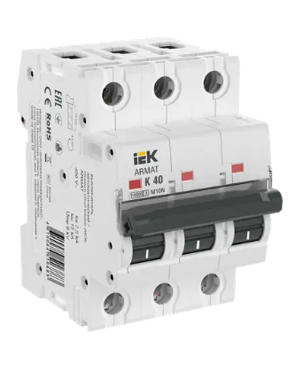 Фотография товара 'IEK ARMAT Автоматический выключатель M10N 3P K 40А AR-M10N-3-K040'