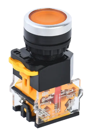 Фотография товара 'IEK Кнопка управления D8-11 d=22мм 1з+1р желтая BBT30-11-3-22-K05'