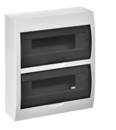 Фотография товара 'IEK  Корпус пластиковый ЩРН-П-24 черная прозрачная дверь IP41 MKP12-N-24-41-G'