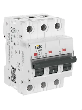 Фотография товара 'IEK ARMAT Автоматический выключатель M10N 3P Z 1А AR-M10N-3-Z001'