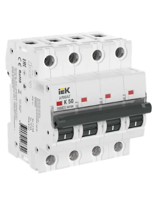 Фотография товара 'IEK ARMAT Автоматический выключатель M10N 4P K 50А AR-M10N-4-K050'