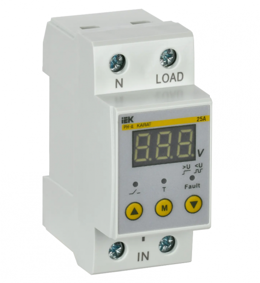 Фотография товара 'IEK Реле напряжения РН-д однофазное 36мм 25А IVR21-1-25'