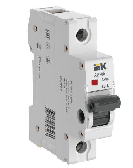 Фотография товара 'IEK ARMAT Выключатель-разъединитель SWN 1P 80А AR-SWN-1-080'
