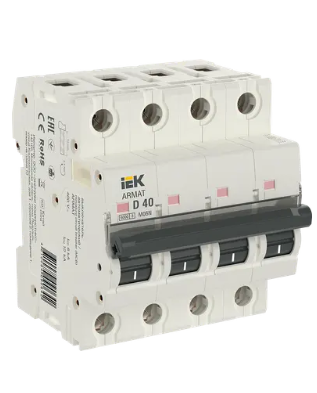Фотография товара 'IEK ARMAT Автоматический выключатель M06N 4P D 40А, AR-M06N-4-D040'